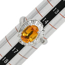 ノンブランド NON BRAND ゴールデンサファイア ダイヤリング プラチナシルバー Pt900 サファイア ダイヤモンド リング 指輪 オレンジ 黄 15号