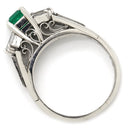 ノンブランド NON BRAND エメラルド ダイヤモンド リング プラチナシルバー Pt900 エメラルド ダイヤモンド リング 指輪 グリーン 緑 8.5号
