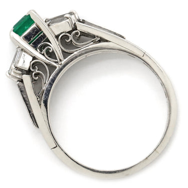 ノンブランド NON BRAND エメラルド ダイヤモンド リング プラチナシルバー Pt900 エメラルド ダイヤモンド リング 指輪 グリーン 緑 8.5号