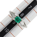 ノンブランド NON BRAND エメラルド ダイヤモンド リング プラチナシルバー Pt900 エメラルド ダイヤモンド リング 指輪 グリーン 緑 8.5号