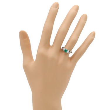 ノンブランド NON BRAND エメラルド ダイヤモンド リング プラチナシルバー Pt900 エメラルド ダイヤモンド リング 指輪 グリーン 緑 8.5号