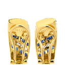 ノンブランド NON BRAND サファイヤ ダイヤモンド イヤリング イエローゴールド×ブルーサファイア K18YG ダイヤモンド ブルーサファイア イヤリング 750 YG