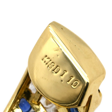 ノンブランド NON BRAND サファイヤ ダイヤモンド イヤリング イエローゴールド×ブルーサファイア K18YG ダイヤモンド ブルーサファイア イヤリング 750 YG