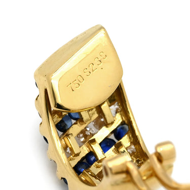 ノンブランド NON BRAND サファイヤ ダイヤモンド イヤリング イエローゴールド×ブルーサファイア K18YG ダイヤモンド ブルーサファイア イヤリング 750 YG