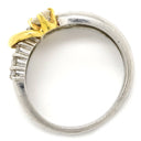 ノンブランド NON BRAND ダイヤリング イエローゴールドXプラチナシルバー Pt900 K18YG ダイヤモンド リング 指輪 コンビリング 1Pダイヤ 11号