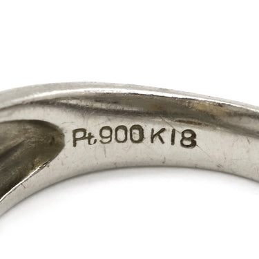 ノンブランド NON BRAND ダイヤリング イエローゴールドXプラチナシルバー Pt900 K18YG ダイヤモンド リング 指輪 コンビリング 1Pダイヤ 11号