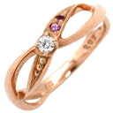 ノンブランド NON BRAND ダイヤリング ピンクゴールド K10PG ダイヤモンド 色石 リング 指輪 10.5号