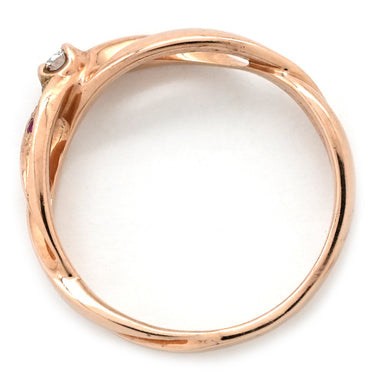 ノンブランド NON BRAND ダイヤリング ピンクゴールド K10PG ダイヤモンド 色石 リング 指輪 10.5号