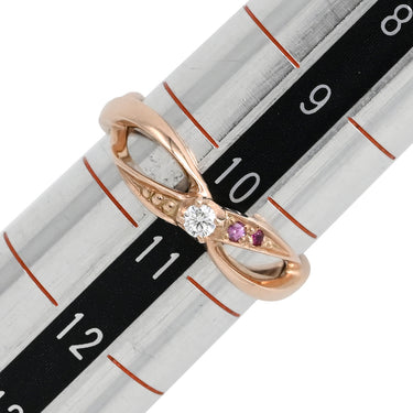 ノンブランド NON BRAND ダイヤリング ピンクゴールド K10PG ダイヤモンド 色石 リング 指輪 10.5号