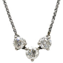 ノンブランド NON BRAND ダイヤペンダント プラチナシルバー Pt850 ダイヤモンド Pt900(トップ) ネックレス 3P 3粒 3連