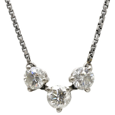 ノンブランド NON BRAND ダイヤペンダント プラチナシルバー Pt850 ダイヤモンド Pt900(トップ) ネックレス 3P 3粒 3連