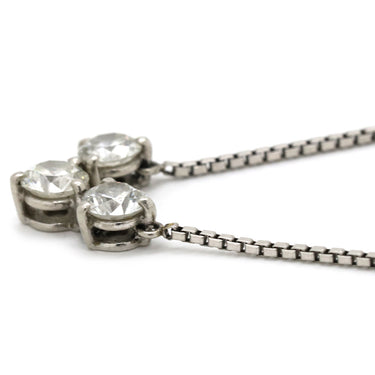 ノンブランド NON BRAND ダイヤペンダント プラチナシルバー Pt850 ダイヤモンド Pt900(トップ) ネックレス 3P 3粒 3連