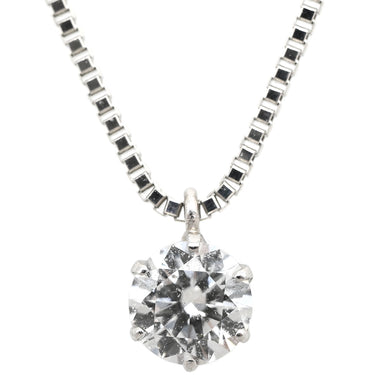 ノンブランド NON BRAND ダイヤペンダント プラチナシルバー Pt900 ダイヤモンド Pt850(チェーン) ネックレス 1P 1粒