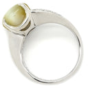 ノンブランド NON BRAND クリソベリル キャッツアイ ダイヤリング プラチナシルバー Pt900 クリソベリルキャッツアイ ダイヤモンド リング 指輪 猫目石 プラチナ 10号