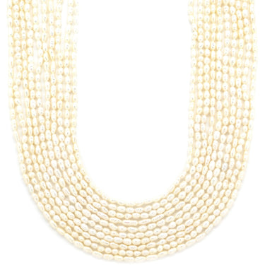 ノンブランド NON BRAND 淡水パール 10連 パールホワイトXシルバー シルバー パール ネックレス 白