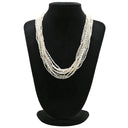 ノンブランド NON BRAND 淡水パール 10連 パールホワイトXシルバー シルバー パール ネックレス 白