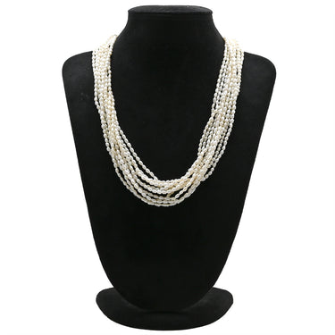 ノンブランド NON BRAND 淡水パール 10連 パールホワイトXシルバー シルバー パール ネックレス 白