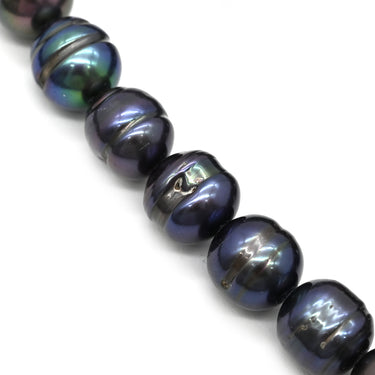 ノンブランド NON BRAND パールブラック シルバー パール ネックレス 黒 バロックパール 淡水パール 真珠 silver ロングネックレス 3連 3重