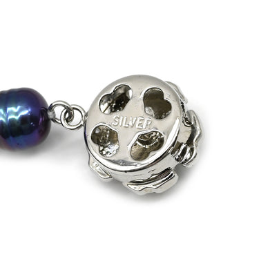 ノンブランド NON BRAND パールブラック シルバー パール ネックレス 黒 バロックパール 淡水パール 真珠 silver ロングネックレス 3連 3重