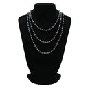 ノンブランド NON BRAND パールブラック シルバー パール ネックレス 黒 バロックパール 淡水パール 真珠 silver ロングネックレス 3連 3重