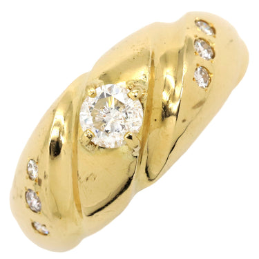 ノンブランド NON BRAND ダイヤリング イエローゴールド K18YG ダイヤモンド リング 指輪 16号