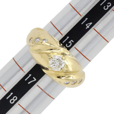 ノンブランド NON BRAND ダイヤリング イエローゴールド K18YG ダイヤモンド リング 指輪 16号