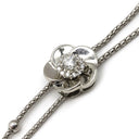 ノンブランド NON BRAND ダイヤペンダント プラチナシルバー Pt850 ダイヤモンド ネックレス スライダー付き 花モチーフ