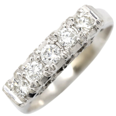 ノンブランド NON BRAND ダイヤリング プラチナシルバー Pt900 ダイヤモンド リング 指輪 一文字 5P 8号