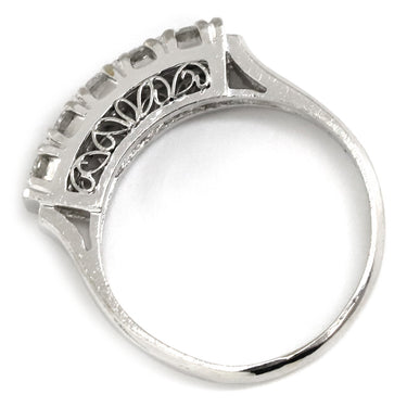 ノンブランド NON BRAND ダイヤリング プラチナシルバー Pt900 ダイヤモンド リング 指輪 一文字 5P 8号