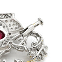 ノンブランド NON BRAND ルビー ダイヤ ホワイトゴールドXイエローゴールド K18WG K18YG ルビー ダイヤモンド ブローチ 赤 レッド 花 花瓶