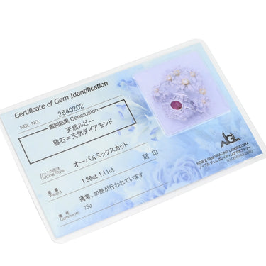 ノンブランド NON BRAND ルビー ダイヤ ホワイトゴールドXイエローゴールド K18WG K18YG ルビー ダイヤモンド ブローチ 赤 レッド 花 花瓶