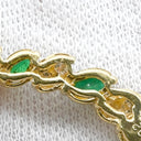 ノンブランド NON BRAND ダイヤモンド ブローチ イエローゴールド×エメラルドグリーン K18YG ダイヤモンド エメラルド ブローチ マーキスカット 750 Au YG