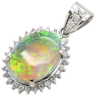 ノンブランド NON BRAND オパール ダイヤ ペンダントトップ プラチナシルバー Pt900 オパール ダイヤモンド ペンダントトップ ペンダントヘッド