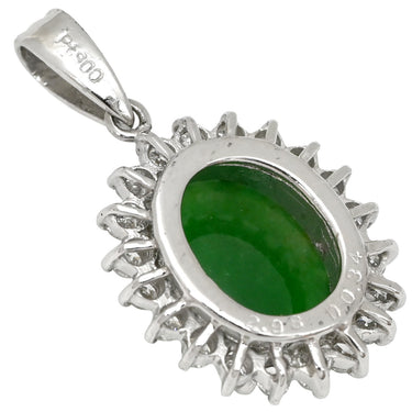 ノンブランド NON BRAND 翡翠 ダイヤ ペンダントトップ プラチナシルバー×ジェダイト Pt900 ヒスイ ダイヤモンド ペンダントトップ ペンダントヘッド