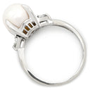 ノンブランド NON BRAND パール ダイヤリング プラチナシルバー Pt900 パール ダイヤモンド リング 指輪 1粒 1P アコヤパール 14号