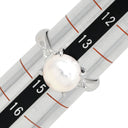 ノンブランド NON BRAND パール ダイヤリング プラチナシルバー Pt900 パール ダイヤモンド リング 指輪 1粒 1P アコヤパール 14号