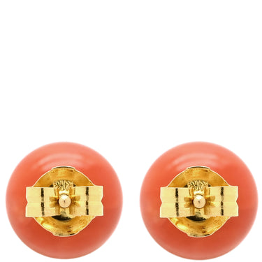ノンブランド NON BRAND 珊瑚 サンゴピアス イエローゴールド K18YG 珊瑚 ピアス 1P 1粒