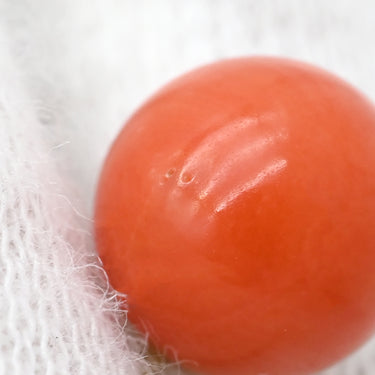 ノンブランド NON BRAND 珊瑚 サンゴピアス イエローゴールド K18YG 珊瑚 ピアス 1P 1粒