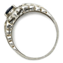 ノンブランド NON BRAND ブルーサファイア ダイヤ リング プラチナシルバー Pt900 サファイア ダイヤモンド リング 指輪 青 プラチナ オーバル 17.5号