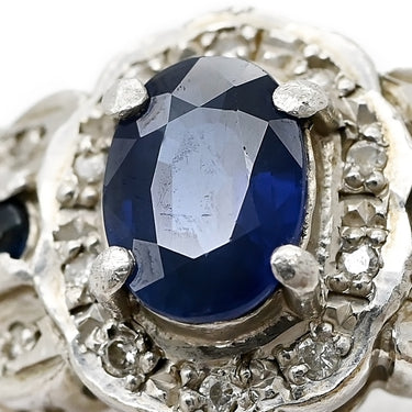 ノンブランド NON BRAND ブルーサファイア ダイヤ リング プラチナシルバー Pt900 サファイア ダイヤモンド リング 指輪 青 プラチナ オーバル 17.5号