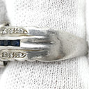 ノンブランド NON BRAND ブルーサファイア ダイヤ リング プラチナシルバー Pt900 サファイア ダイヤモンド リング 指輪 青 プラチナ オーバル 17.5号