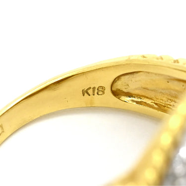 ノンブランド NON BRAND ダイヤリング イエローゴールド K18YG ダイヤモンド リング 指輪 Au750 18K 18金 メレダイヤ ハート 9号