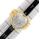 ノンブランド NON BRAND ダイヤリング イエローゴールド K18YG ダイヤモンド リング 指輪 Au750 18K 18金 メレダイヤ ハート 9号