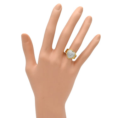 ノンブランド NON BRAND ダイヤリング イエローゴールド K18YG ダイヤモンド リング 指輪 Au750 18K 18金 メレダイヤ ハート 9号