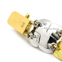 ノンブランド NON BRAND イエローゴールド×ホワイトゴールド×パールホワイト K18YG K14WG パール ブレスレット K14WG Au750 18K 18金 14K 14金 アコヤ真珠 あこやパール ホワイト フラワーモチーフ