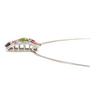 ノンブランド NON BRAND パパラチアサファイア ダイヤ ホワイトゴールドXイエローゴールド K18WG K18YG ダイヤモンド パパラチアサファイヤ ロードライトガーネット ペリドット ネックレス