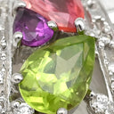 ノンブランド NON BRAND パパラチアサファイア ダイヤ ホワイトゴールドXイエローゴールド K18WG K18YG ダイヤモンド パパラチアサファイヤ ロードライトガーネット ペリドット ネックレス