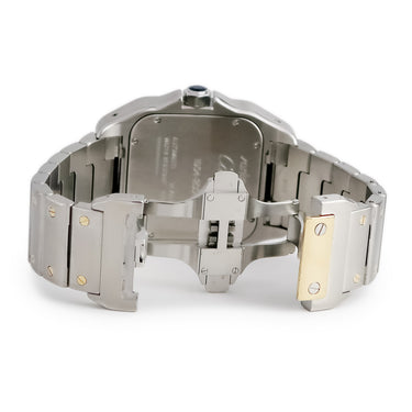 腕時計 カルティエ Cartier サントス100 LM 100周年記念モデル W20077X7 自動巻き メンズ K18YG×SS コンビ 白 ローマン 角型 希少