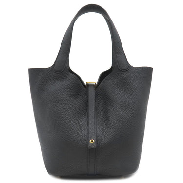 エルメス HERMES ピコタンロックMM ブラック トリヨンクレマンス ハンドバッグ ゴールド金具 黒 鍵1本欠品