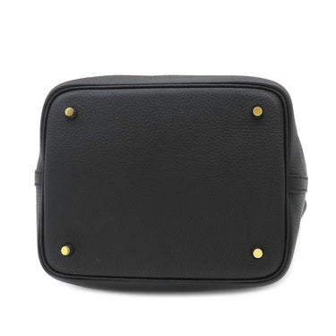 エルメス HERMES ピコタンロックMM ブラック トリヨンクレマンス ハンドバッグ ゴールド金具 黒 鍵1本欠品